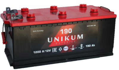 АКБ UNIKUM 6СТ-190 п.п.  болт