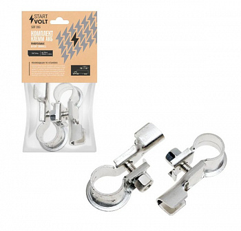 Клеммы АКБ в комплекте латунь с цинковым покрытием, до 50мм кв обжим и пайка STARTVOLT SBT 016