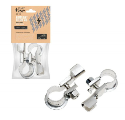 Клеммы АКБ в комплекте латунь с цинковым покрытием, до 50мм кв обжим и пайка STARTVOLT SBT 016