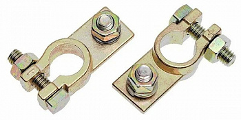 Клеммы АКБ в комплекте латунь, винт и гайка 8мм STARTVOLT SBT 003