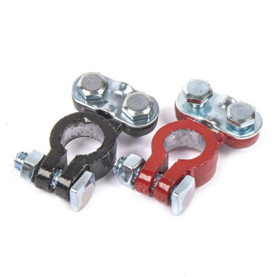 Клеммы АКБ свинцовые 2шт, прижимная планка ARNEZI