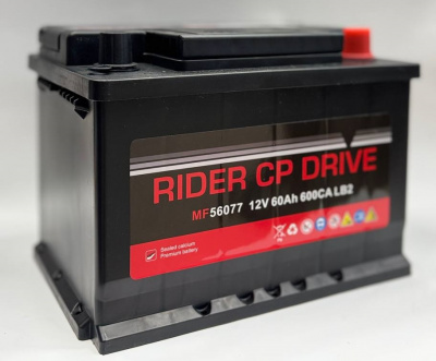 АКБ RIDER cp DRIVE 60-о.п. низкий  56077 (Южная Корея)