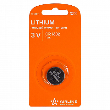 Батарейка литиевая AIRLINE Lithium CR1632 3V CR1632-01