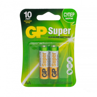 Батарейка алкалиновая GP Batteries SUPER Alkaline AA 1,5V упаковка 2 шт. GP 15A-2CR2