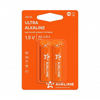 Батарейка алкалиновая AIRLINE Ultra Alkaline AA 1,5V (2 шт) AA-02